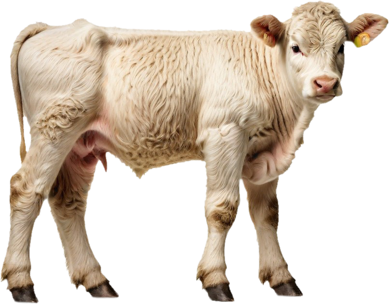 Charolais calf isolated